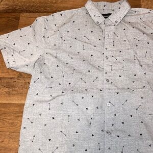 Molokai Surf Co Gray button up dress shirt with arrow pattern